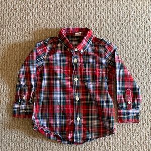 Gap Red and Green Plaid Button Down